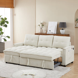 71.3" Reclining Sofa Bed with USB Ports
