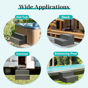 Hot Tub Steps, Universal Spa & Hot Tub Step, Heavy Duty Aluminum Spa Steps