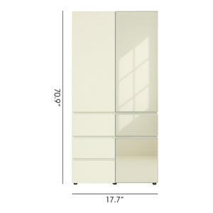 Elise - Modular Closet System With Mirror, Customizable Storage Solution - White