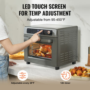 12-in-1 Air Fryer Toaster Oven 25L Stainless Steel 1700W