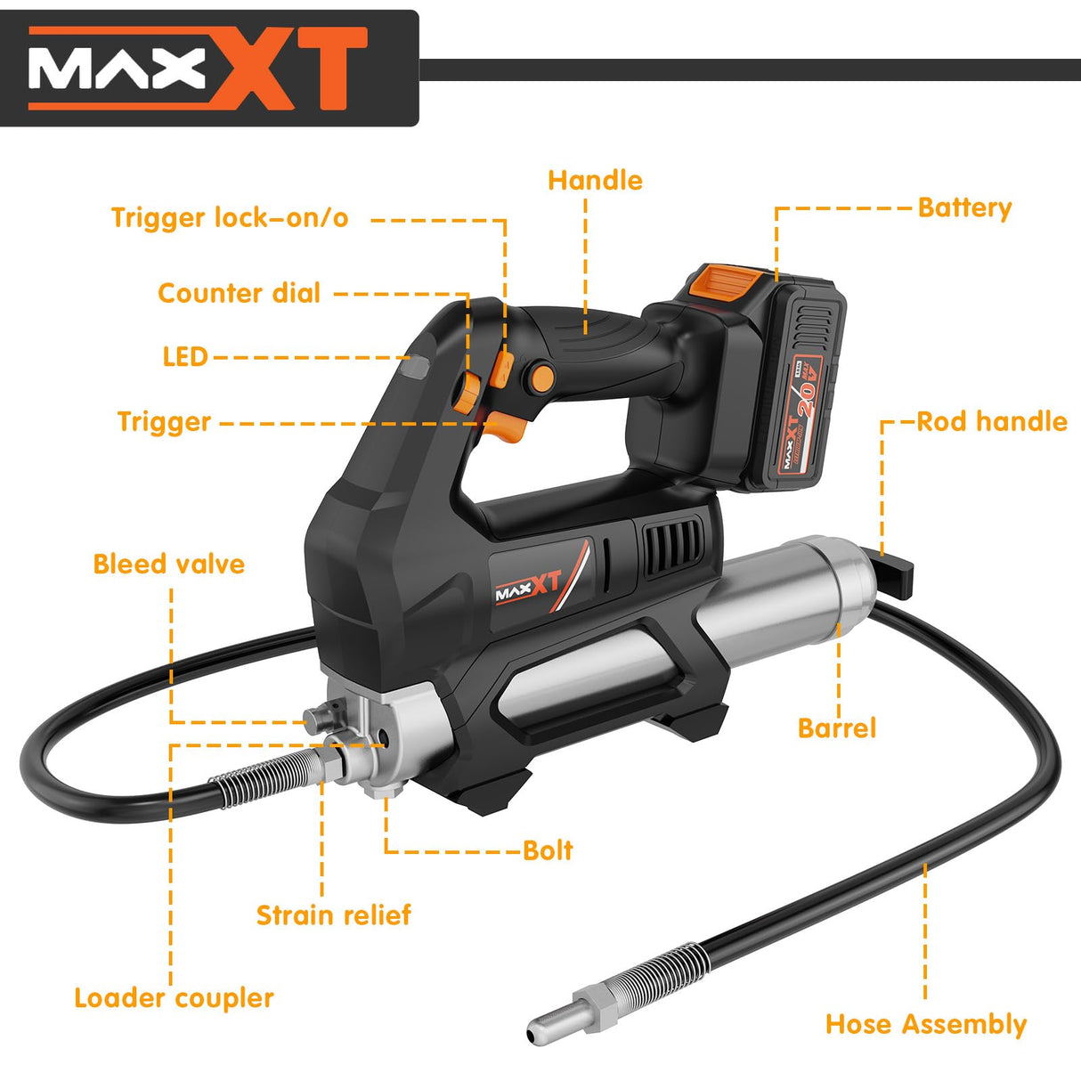 Cordless Heavy Equipment Grease Gun