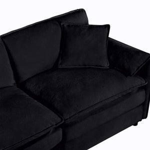 Modern Comfy Deep Seat Modular Sectional Sofa Cloud Couch With Ottoman