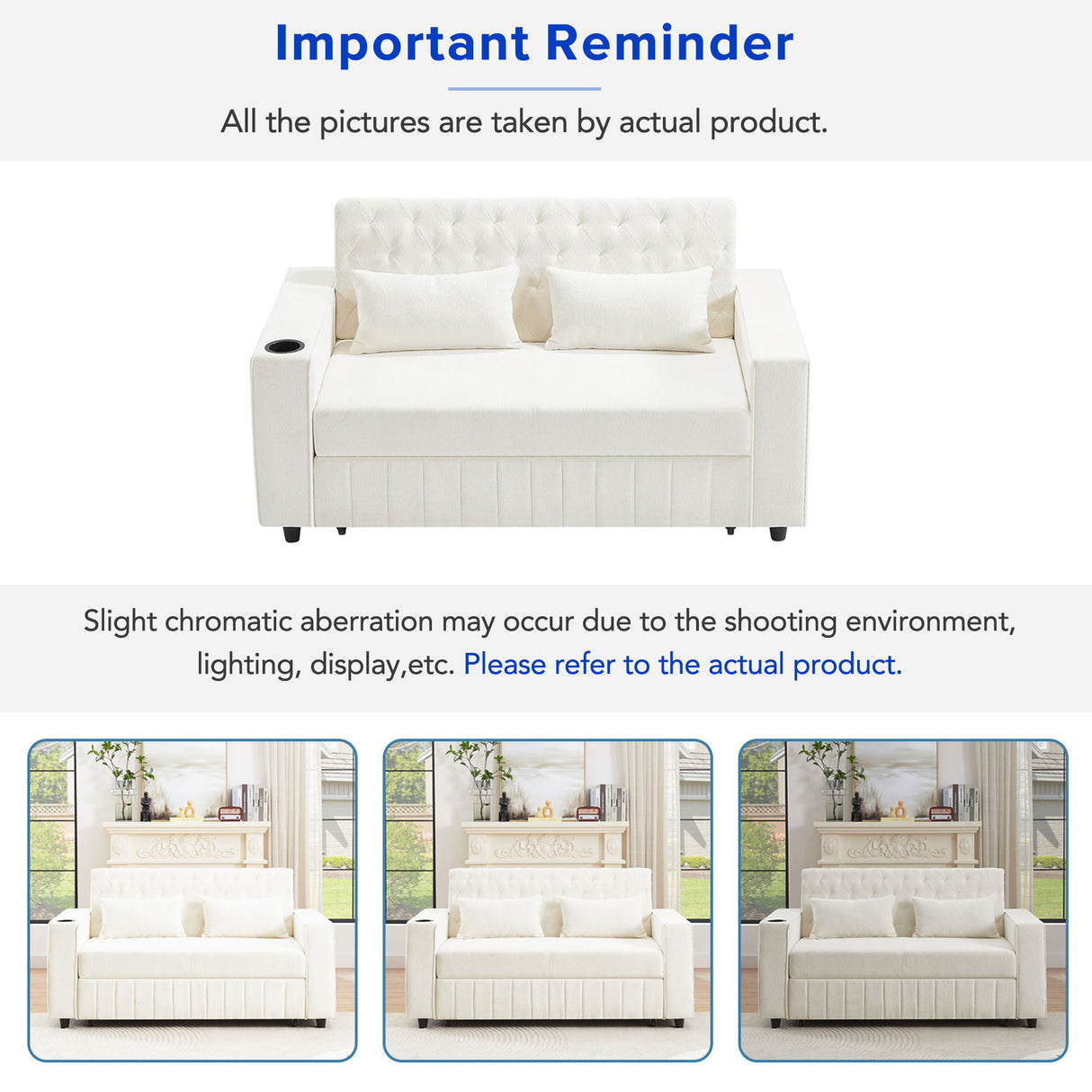 Pull-Out Sofa Bed Convertible Couch With Adjustable Backrest For Living Room