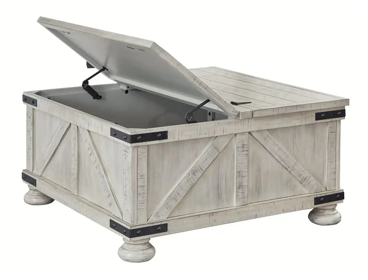 Carynhurst - Cocktail Table with Storage - Whitewash - Best Buy Furniture