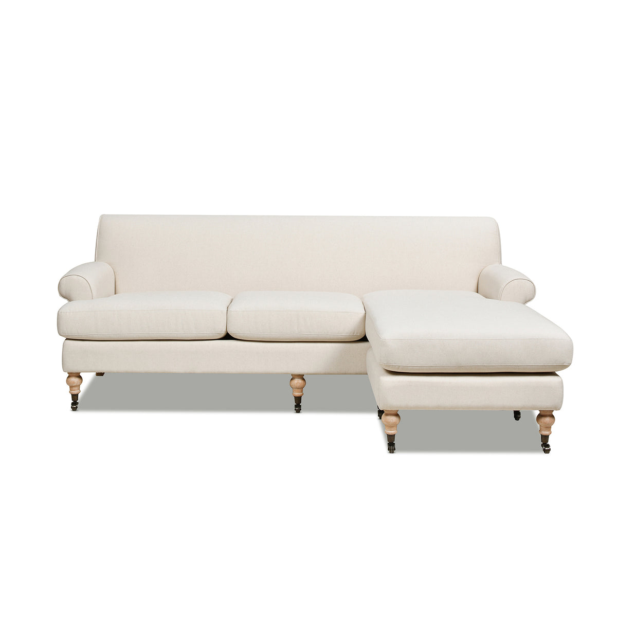 Alana 88-Inch L-Shape Reversible Sectional Sofa, Light Beige Linen