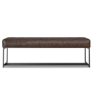 Penelope - Ottoman Bench With Genuine Leather Upholstery - Brown