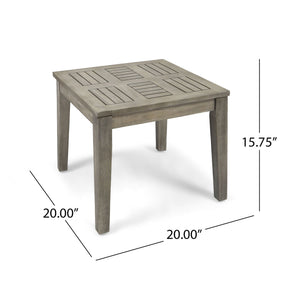 Dexterity - Outdoor Square Side Table With Wood Frame - Gray - Best Buy Furniture