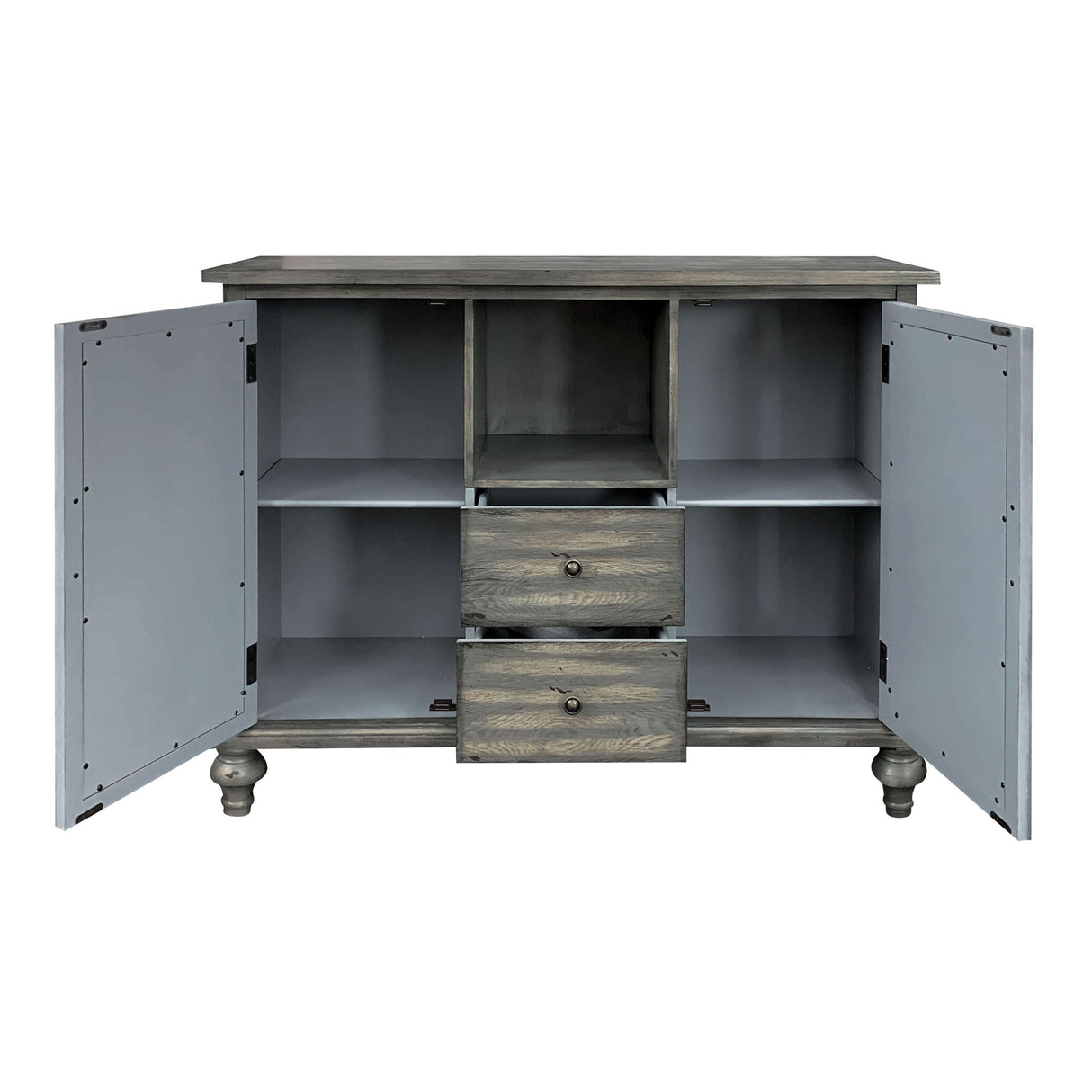 Velika - Weathered Console Table With 1 Open Compartment Storage - Gray - Best Buy Furniture