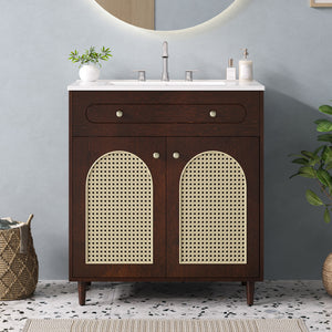 Modern Bathroom Vanity With Sink, Cabinet With Adjustable Shelf