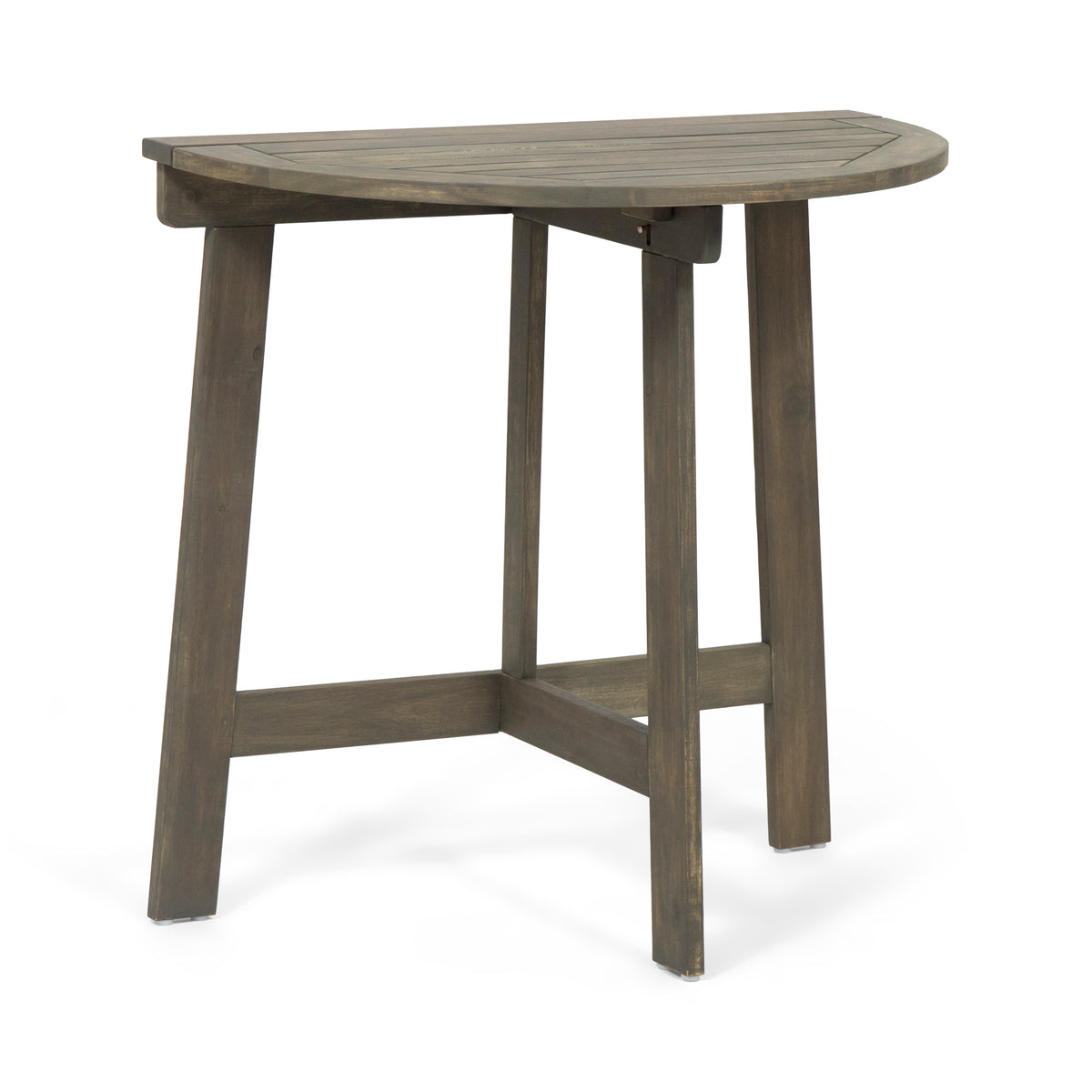 Outdoor Half-Round Folding Acacia Wood Bistro Table