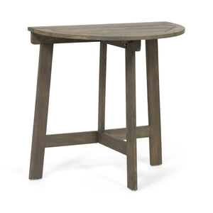 Outdoor Half-Round Folding Acacia Wood Bistro Table