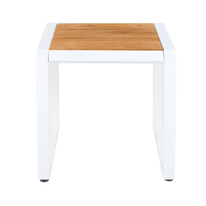 Outdoor Side Table with Teak Wood Top