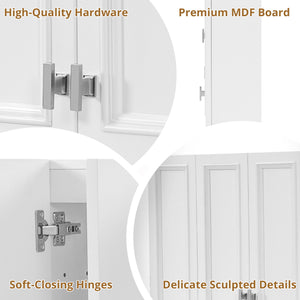 Wall Mounted Bathroom Cabinet With 5 Adjustable Shelves