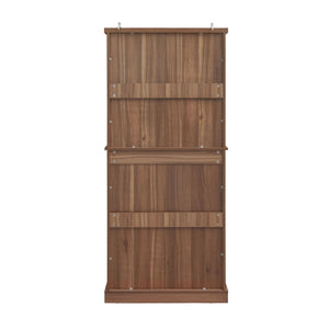 4 Door Cabinet With 1 Drawer, With 4 Adjustable Inner Shelves, Storage Cabinet