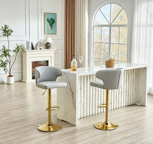 Modern Rotating Adjustable Bar Chair Set - Grey