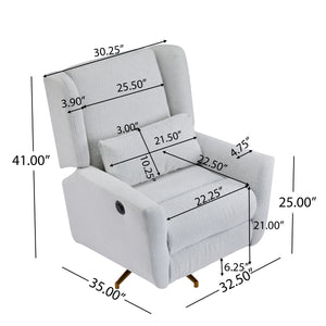 Power Recliner Chair Swivel Upholstered 360° Swivel Recliner