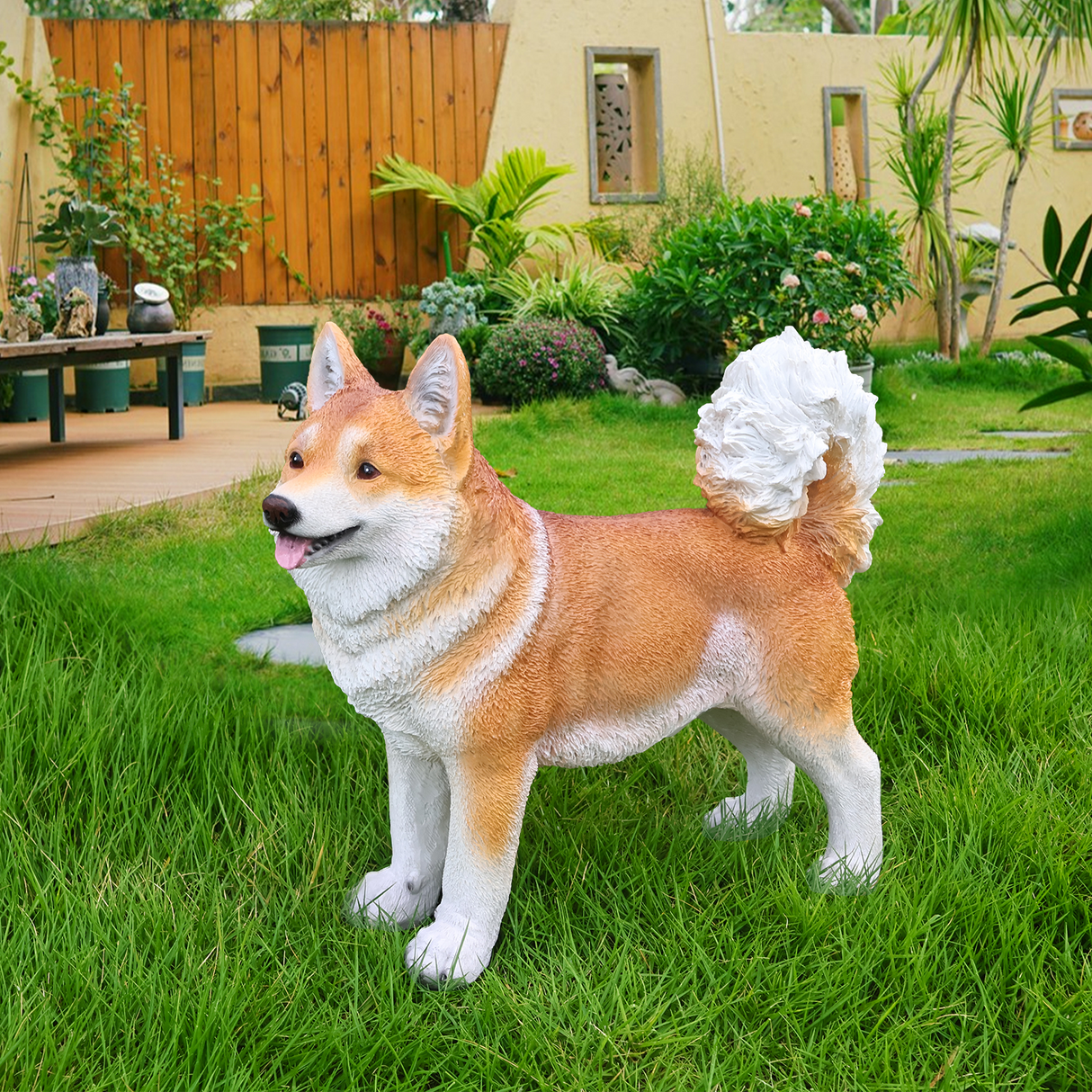 Lifelike Shiba Inu Dog Statue