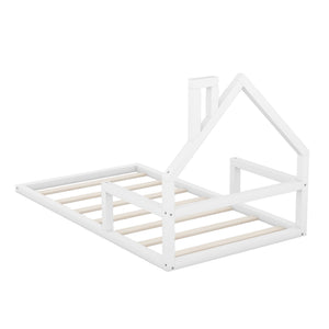 Floor Bed With House Shaped Headboard