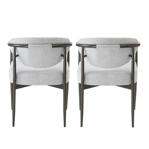 Modern Dining Chairs Set of 2 with Bronze Iron Frame