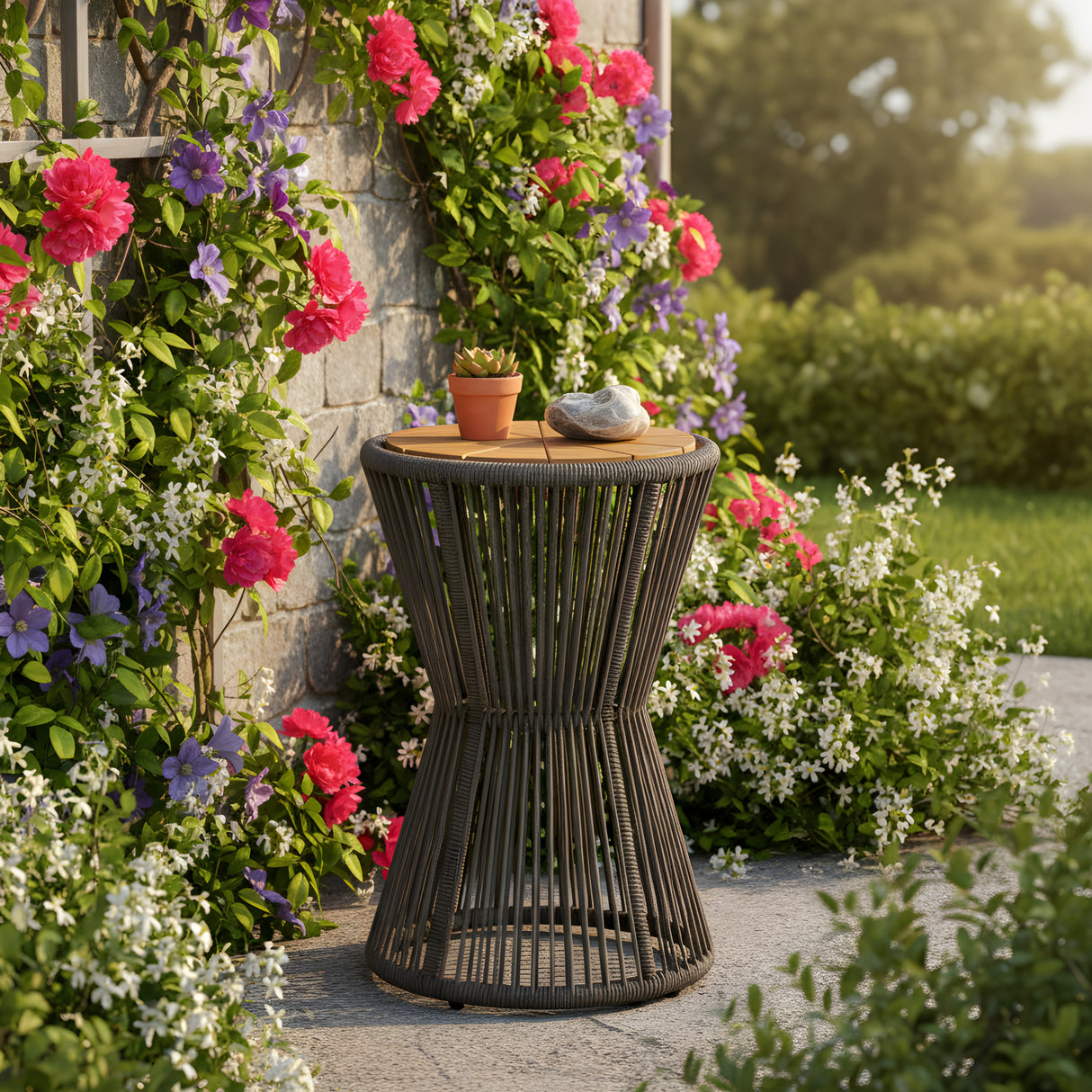 Outdoor Side Table, Dark