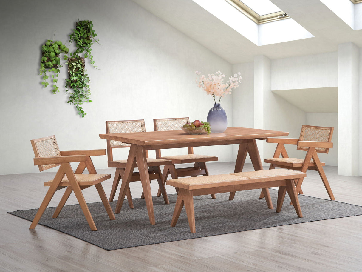 Valentina - 6 Piece Patio Furniture Set - Rattan / Natural - Best Buy Furniture