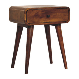Avora Chestnut Nightstand with 1-Drawer, Nordic Legs