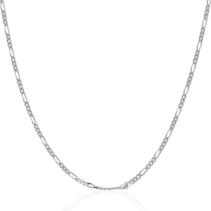 14k White Gold Solid Figaro Chain 1.9mm
