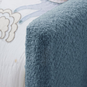 Cute Rabbit Ear Upholstered Platform Bed Frame With Safety Rail