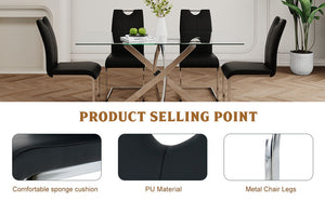 Modern Dining Chairs With Padded Seat And Metal Legs