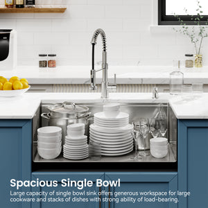 Stainless Steel Kitchen Sink, 30″x19″ Single Bowl, Undermount