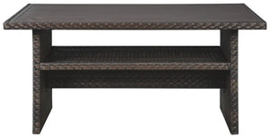 Easy Isle - RECT Multi-Use Table - Dark Brown / Beige - Best Buy Furniture