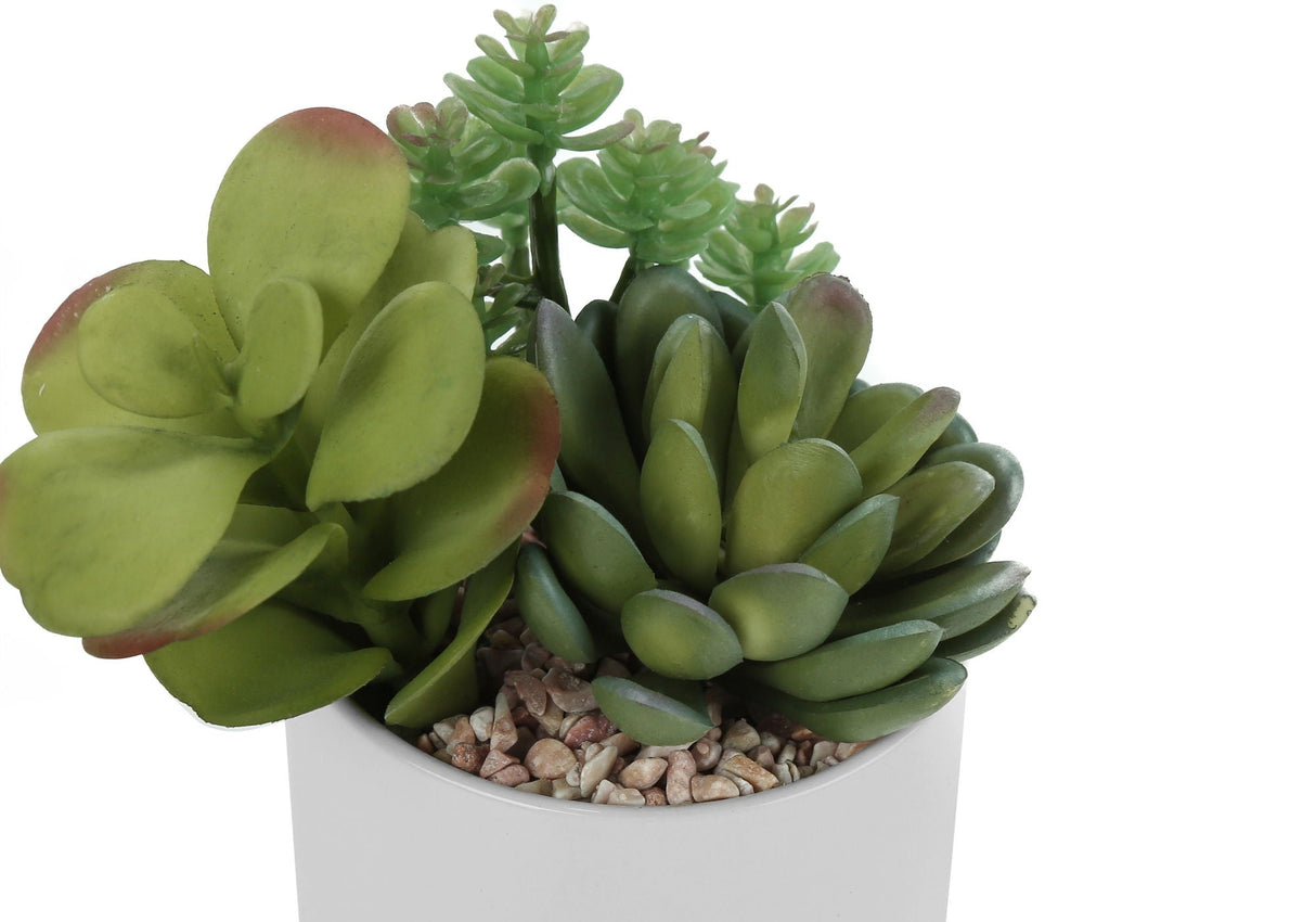 7" Tall, Artificial Plant, Succulent, Indoor, Faux, Fake, Table, Greenery, Potted, Decorative (Set of 2) - Green / White - Best Buy Furniture