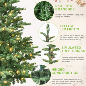 6ft Pre-Lit Christmas Tree with 300 Warm White Lights