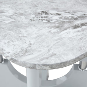Modern Dining Table With Sleek Hollow-Out Frame And Accents