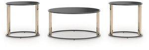 Hannerly - Occasional Table Set (Set of 3) - Black / Gold Finish - Best Buy Furniture