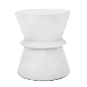 Outdoor Lightweight Concrete End Table With Hourglass Structure - Antique White - Best Buy Furniture