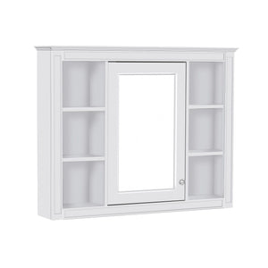 Bathroom Vanity With Mirror Cabinet, Single Sink With 2 Soft Closing Doors And 4 Drawers