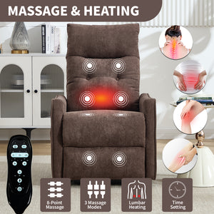 Brown Chenille Single Motor Power Lift Recliner Chair