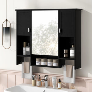 Wall Mounted Bathroom Storage Cabinet With Mirror, Medicine Cabinet With Towel Bar