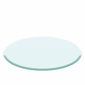 30" Round Tempered Glass Table Top Clear Glass 2 / 5" Thick Beveled Polished Edge - Transparent