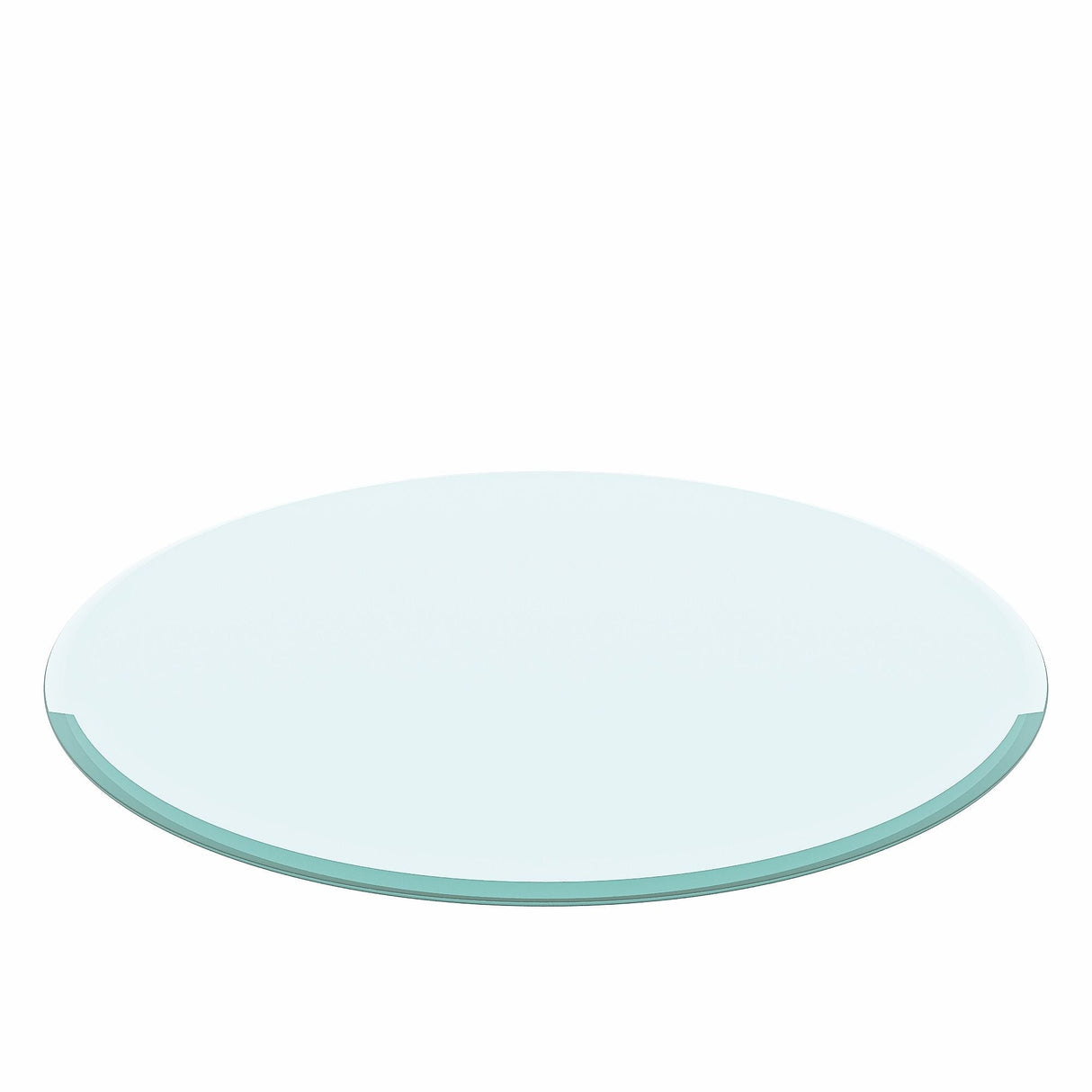 30" Round Tempered Glass Table Top Clear Glass 2 / 5" Thick Beveled Polished Edge - Transparent