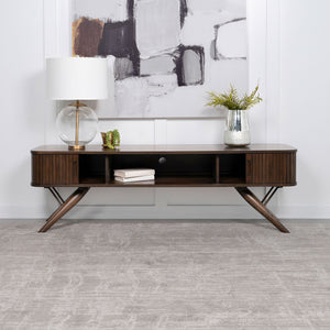 Stewart - TV Stand With Sliding Doors - Walnut