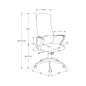 Office Chair With Adjustable Height, Armrests, Swivel - Black