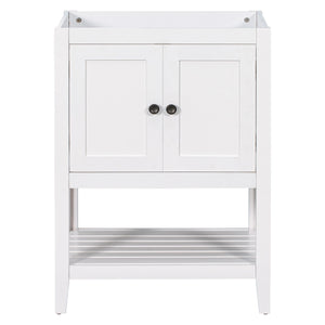 Bathroom Vanity Base Only, Soild Wood Frame, Bathroom Storage Cabinet With Doors And Open Shelf