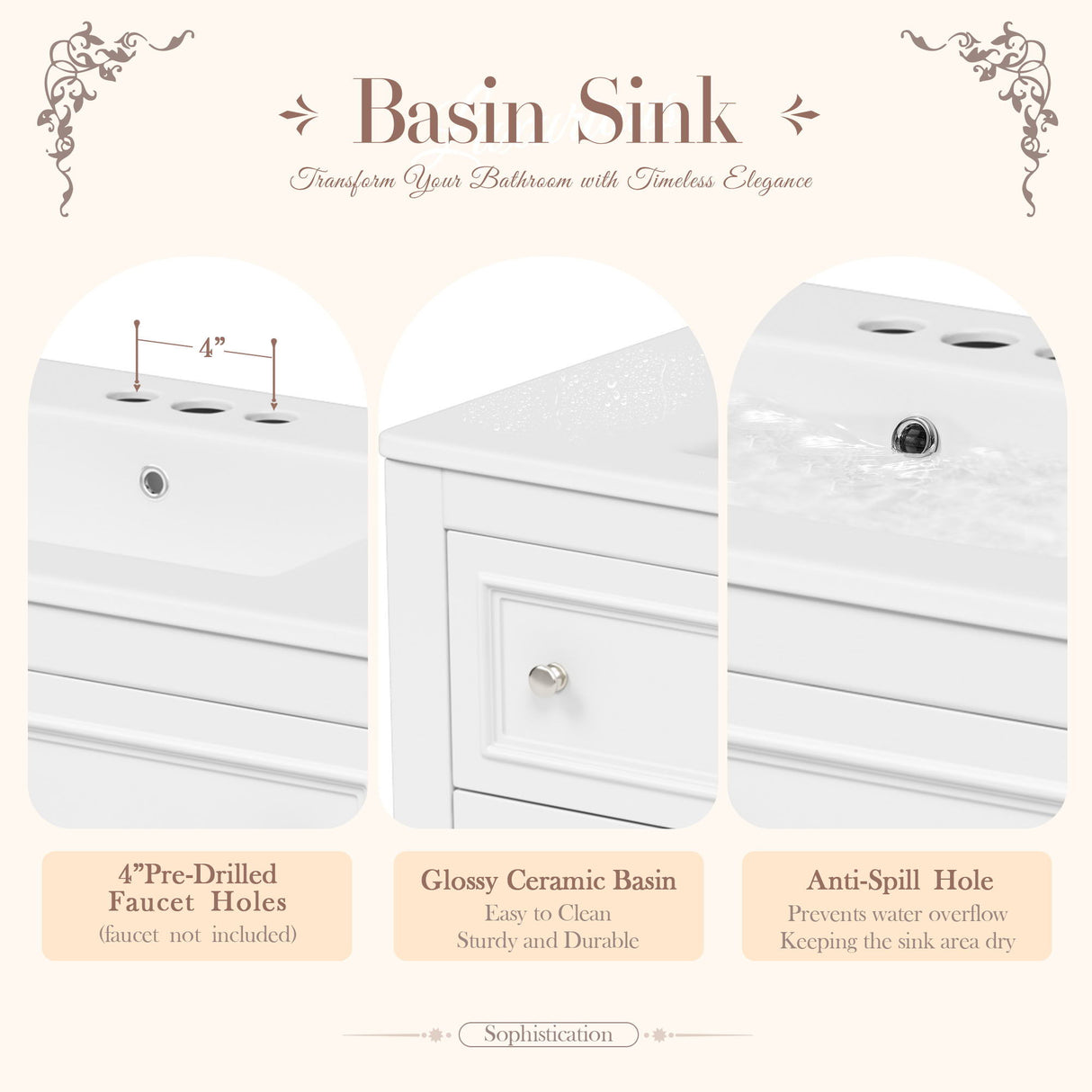 Bathroom Vanity With Medicine Cabinet, Storage Cabinet With 4 Drawers, Adjustable Shelf Mirror