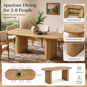 70.8" Oval Dining Table for 4-8