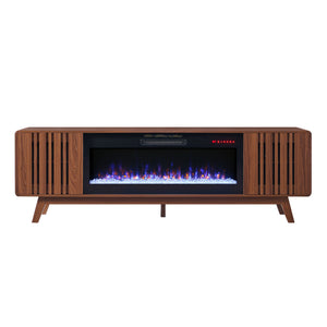 78 Inch Mid-Century Modern Electric Fireplace TV Stand