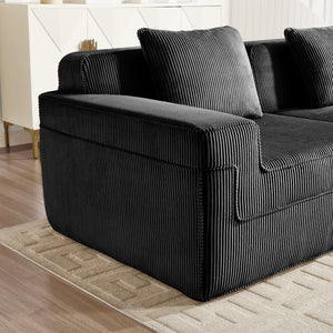 Armless Sofa With Pillow Corduroy