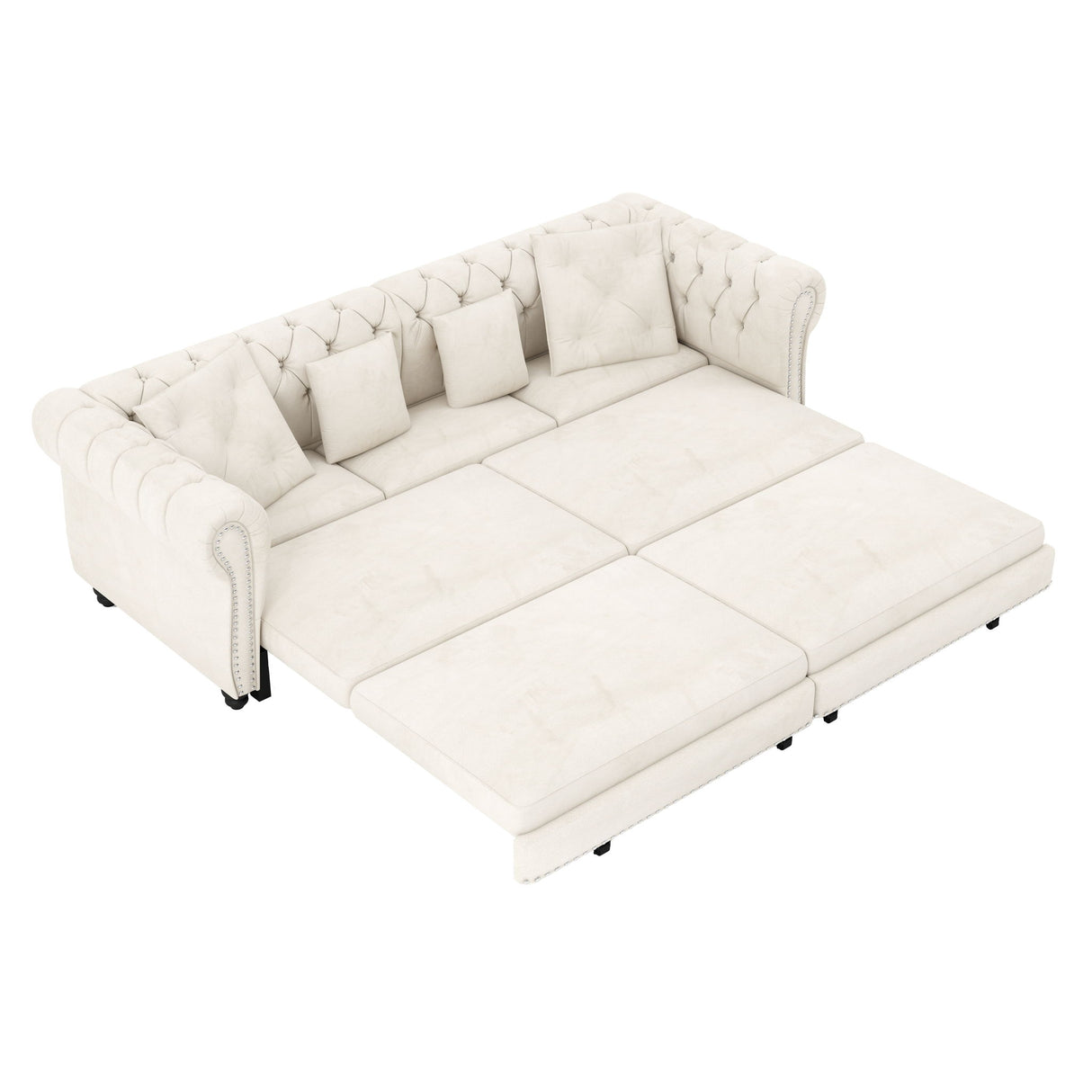 3 In 1 Pull Out Convertible Sleeper Sofa Bed, King Size, Chaise Lounge