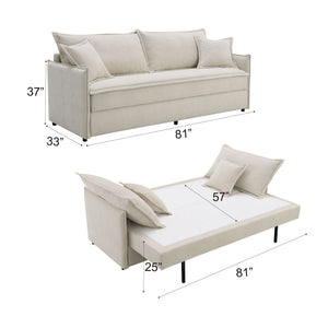 Elisea - Sleeper Sectional Sofa With 2 Toss Pillows - Beige - Best Buy Furniture